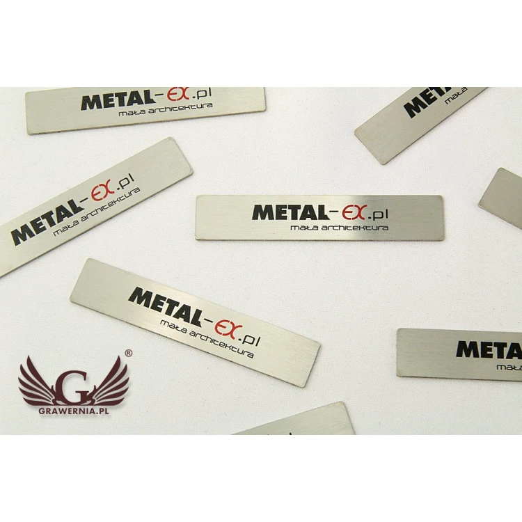 Steel plate for products - size 69x13.5x1mm - UV print