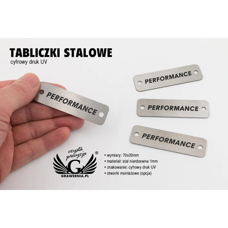 Metal plate for products - size 70x20x1mm - TAB084