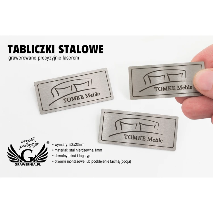 Engraved Steel Plate for Products - Size 52x23x1mm - TAB087