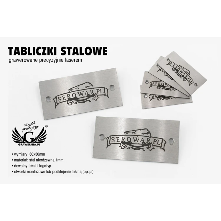 Steel plate for products - dim. 60x30x1mm - TAB088