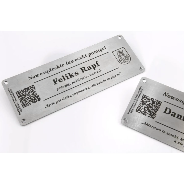 Souvenir Steel Plaque - size 200x75x1mm