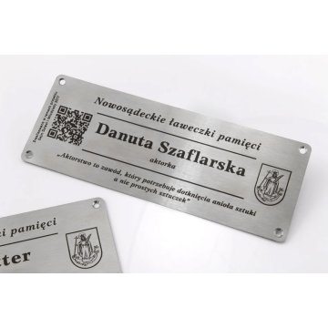 Souvenir Steel Plaque - size 200x75x1mm