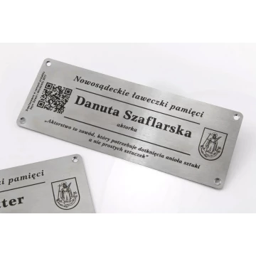 Souvenir Steel Plaque - size 200x75x1mm