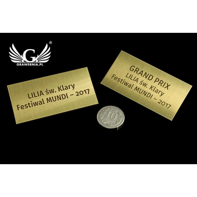 Metal plaque with custom engraving - size 50x25mm