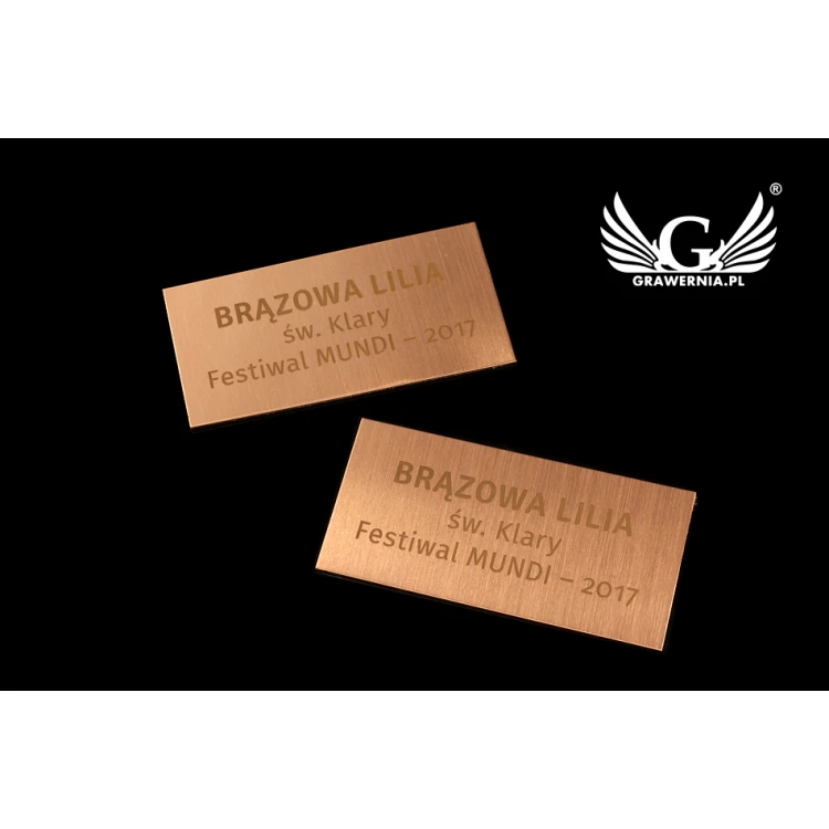 Metal plaque with custom engraving - size 50x25mm