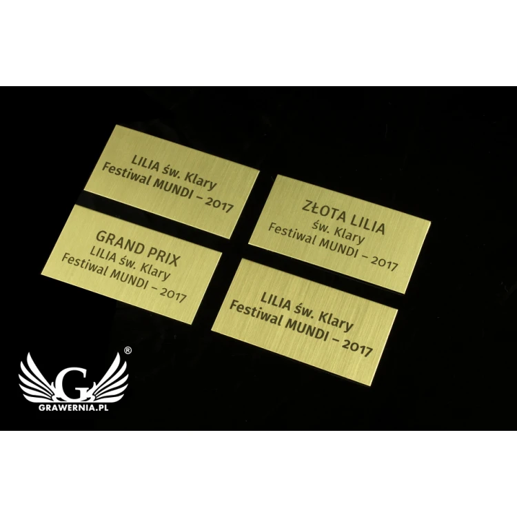 Metal plaque with custom engraving - size 50x25mm