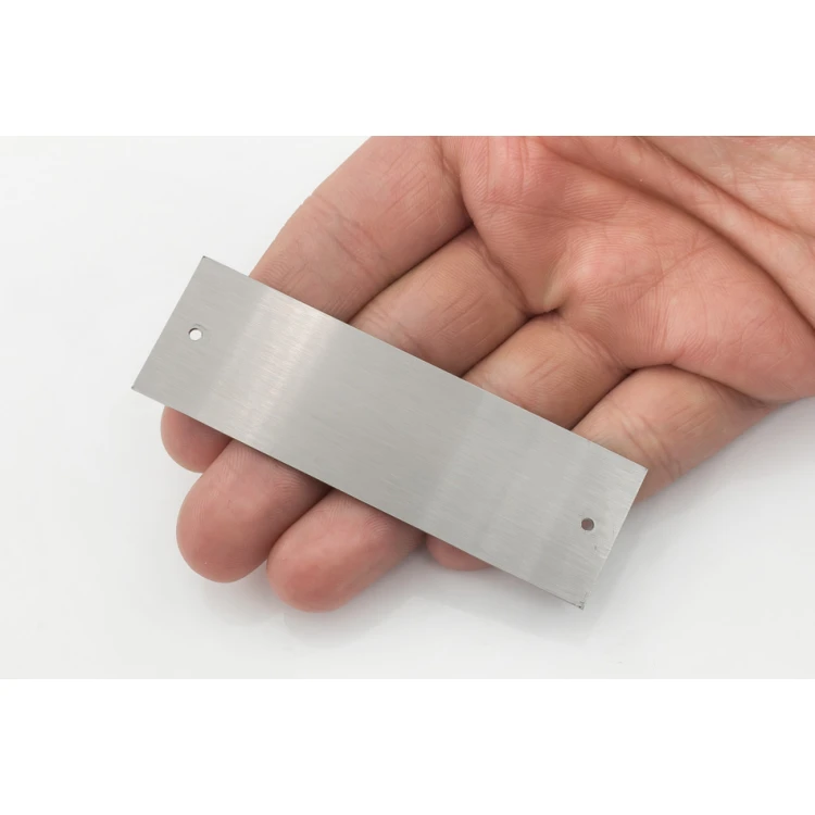 Steel plate with custom engraving - size 80x25x1mm - TS001