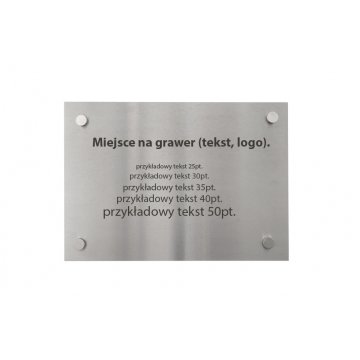 Steel plaque with custom engraving - size 297x210x2mm - TAB105