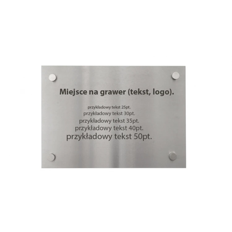 Steel plaque with custom engraving - size 297x210x2mm - TAB105