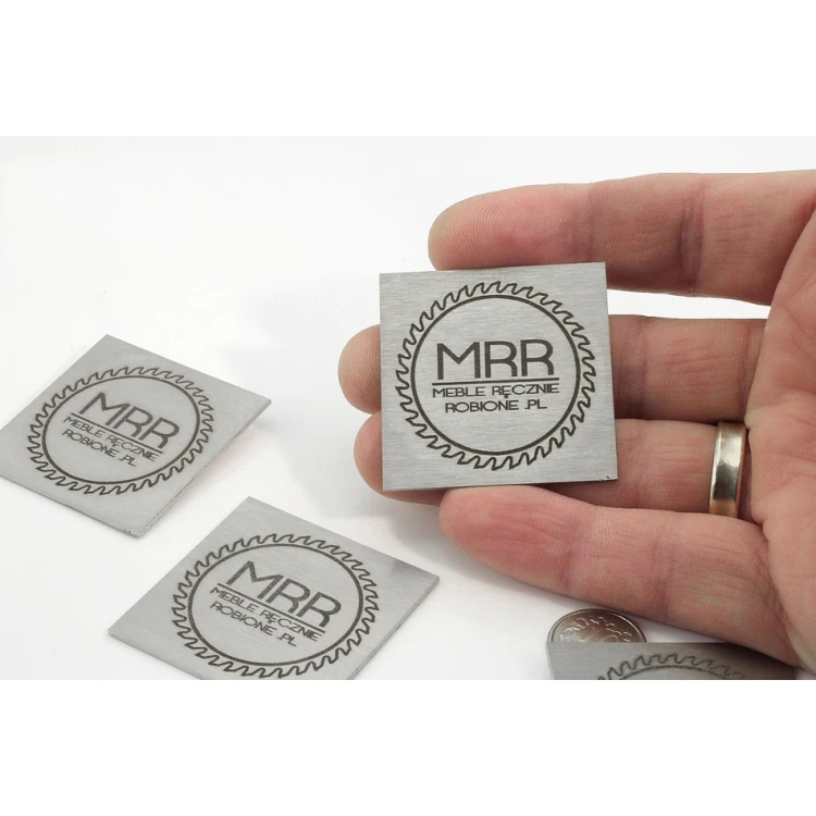 STEEL PLATE with YOUR COMPANY LOGO - size 40x40x1mm