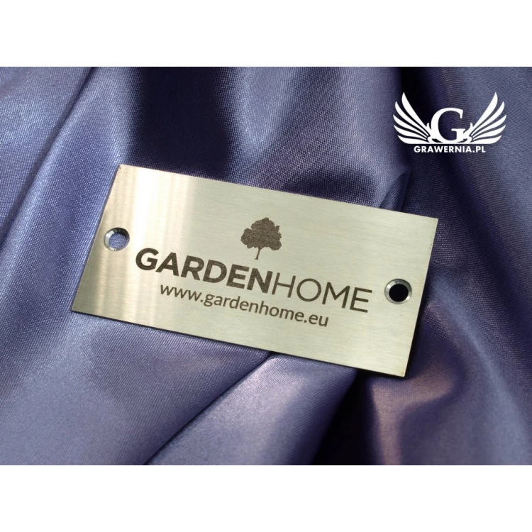 STEEL PLATE with YOUR COMPANY LOGO - size 80x40x1mm