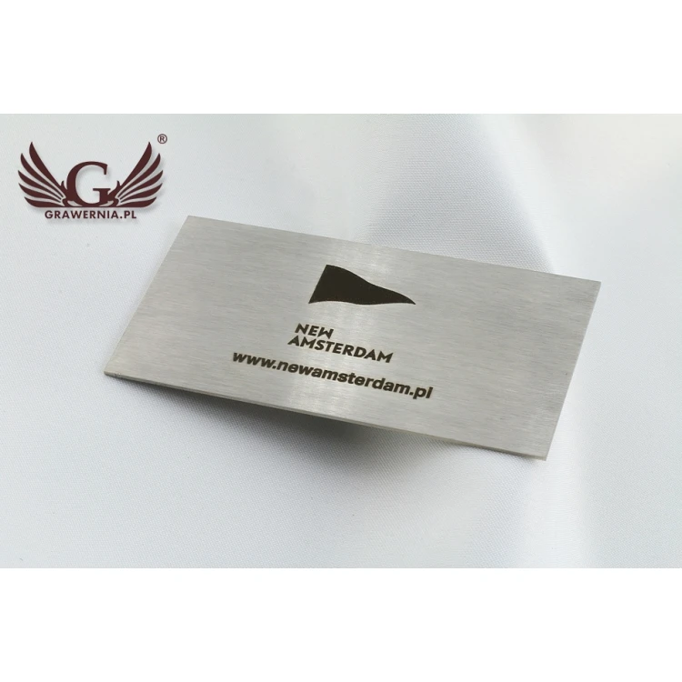 STEEL PLATE with YOUR COMPANY LOGO - size 80x40x1mm