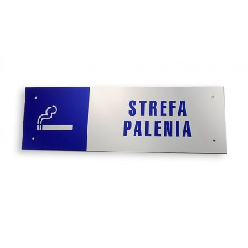 Plaque - smoking area - size 300x100mm - UV color print
