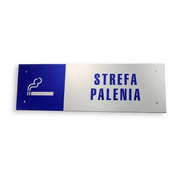 Plaque - smoking area - size 300x100mm - UV color print