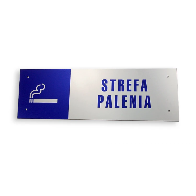 Plaque - smoking area - size 300x100mm - UV color print