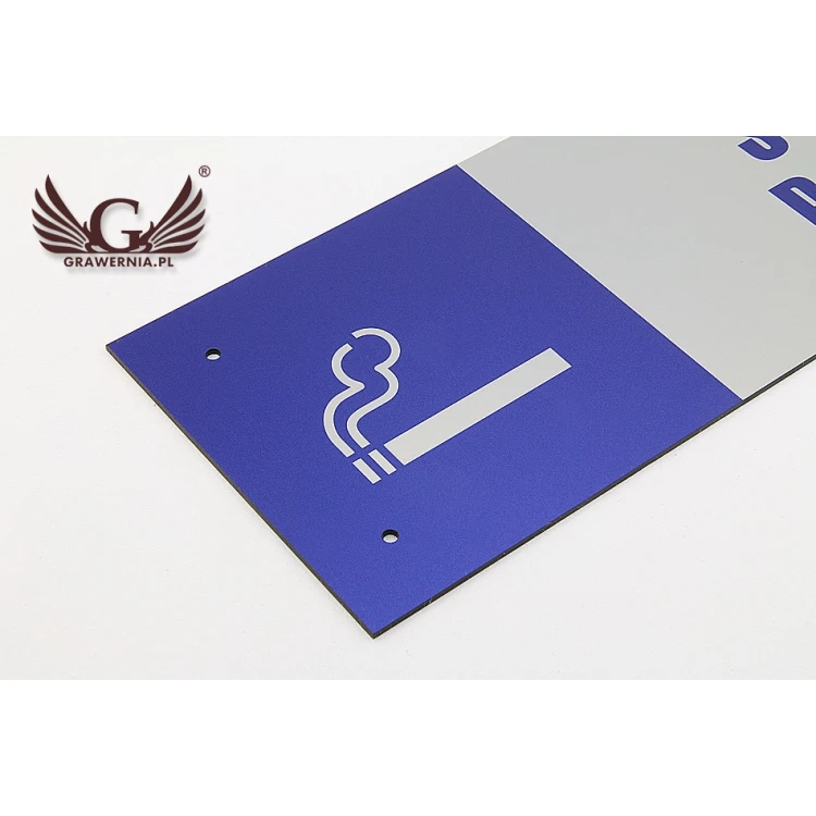 Plaque - smoking area - size 300x100mm - UV color print
