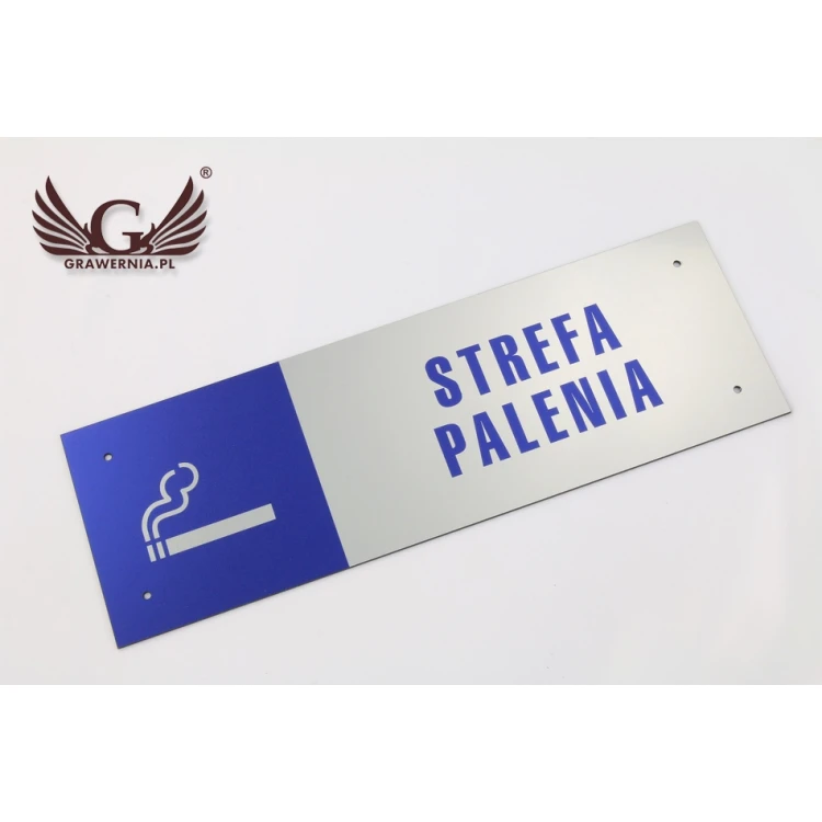 Plaque - smoking area - size 300x100mm - UV color print