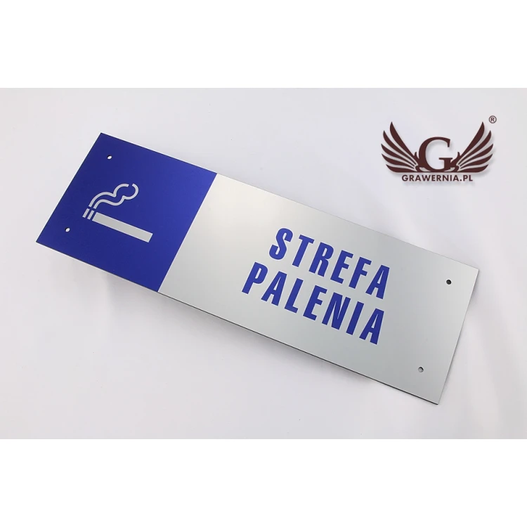 Plaque - smoking area - size 300x100mm - UV color print