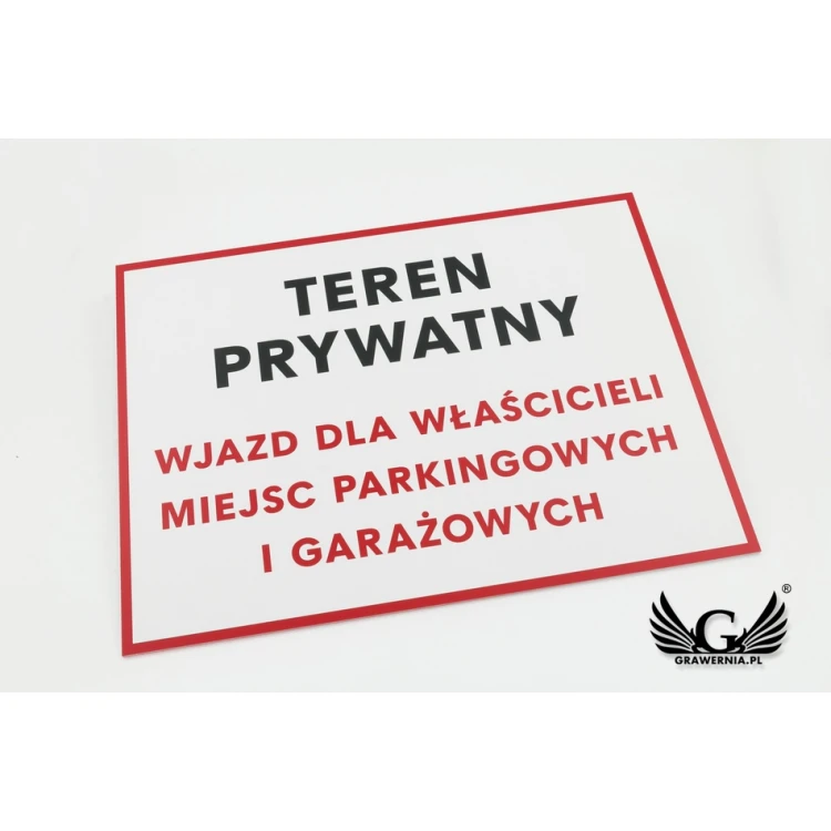 Private Property Sign - size 400x300mm - PVC - UV color print - TAB064