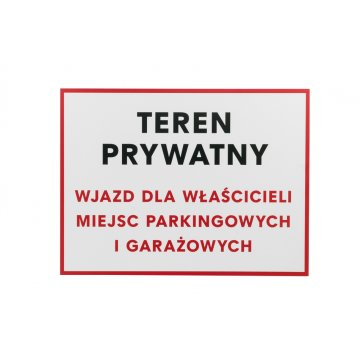 Private Property Sign - size 400x300mm - PVC - UV color print - TAB064