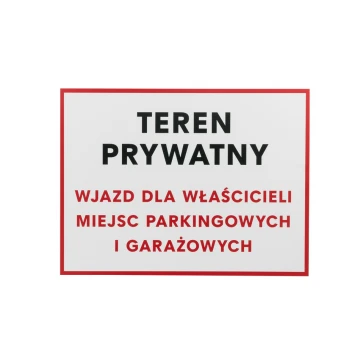 Private Property Sign - size 400x300mm - PVC - UV color print - TAB064