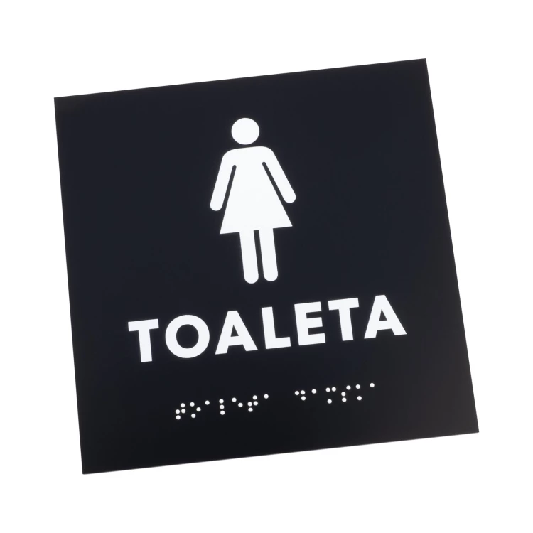 Women's Toilet - Matte Black Acrylic Sign - Size 150x150mm - TT056