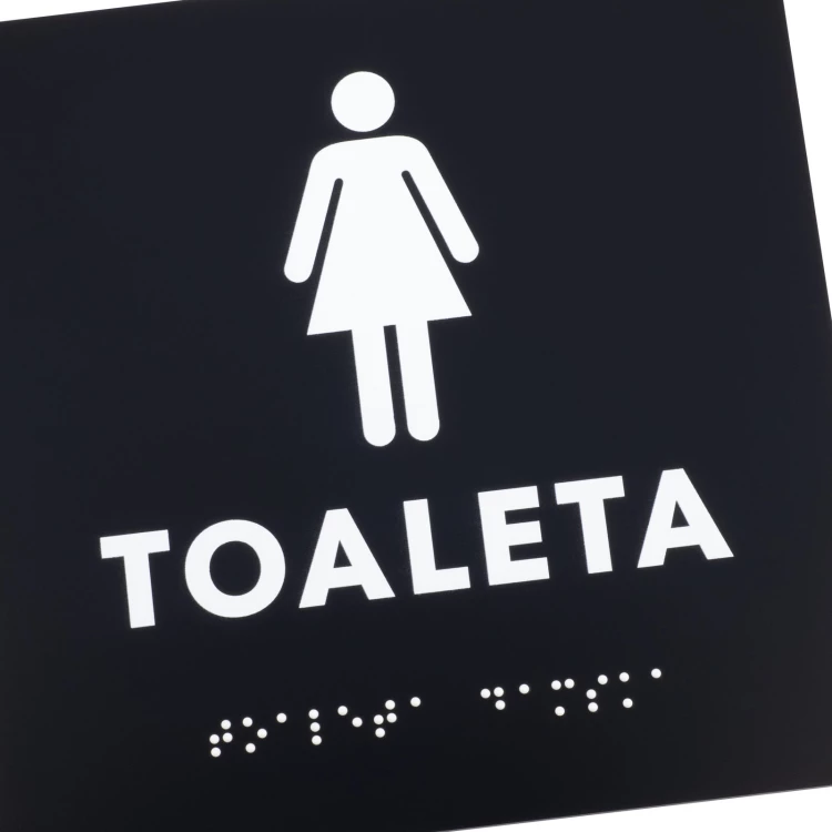 Women's Toilet - Matte Black Acrylic Sign - Size 150x150mm - TT056