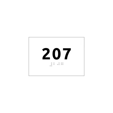 Number - Braille Script Plaque - size 100x70mm - Hard PVC - SIMPLE - TAB335