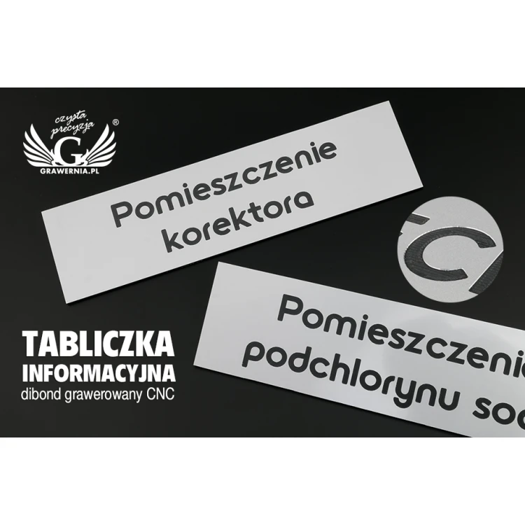 CNC Engraved Dibond Plate - DIBOND MAT 3mm dimensions: 300x80mm - TAB097