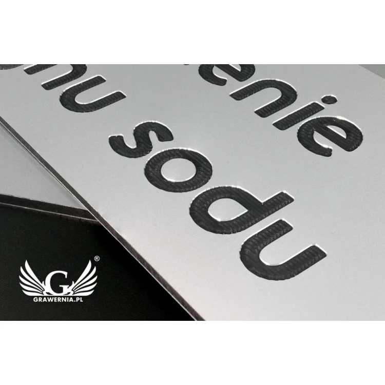 CNC Engraved Dibond Plate - DIBOND MAT 3mm dimensions: 300x80mm - TAB097