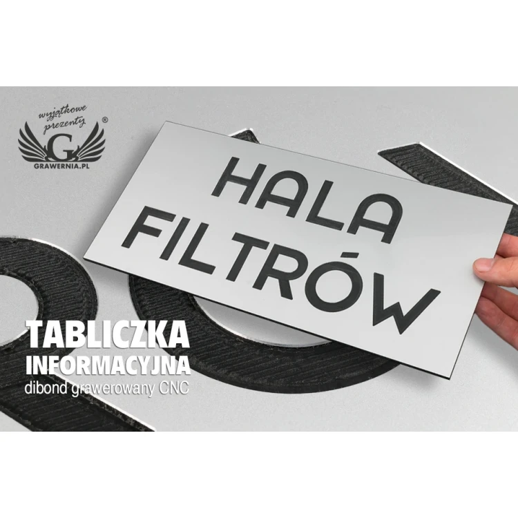 CNC Engraved Dibond Plate - DIBOND MAT 3mm dimensions: 300x140mm - TAB098