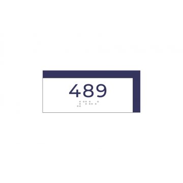 Braille Number Plate with Custom Numeration - size 110x47mm - Hard PVC - MAREN -TAB300