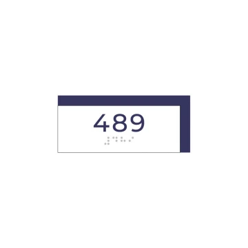 Braille Number Plate with Custom Numeration - size 110x47mm - Hard PVC - MAREN -TAB300