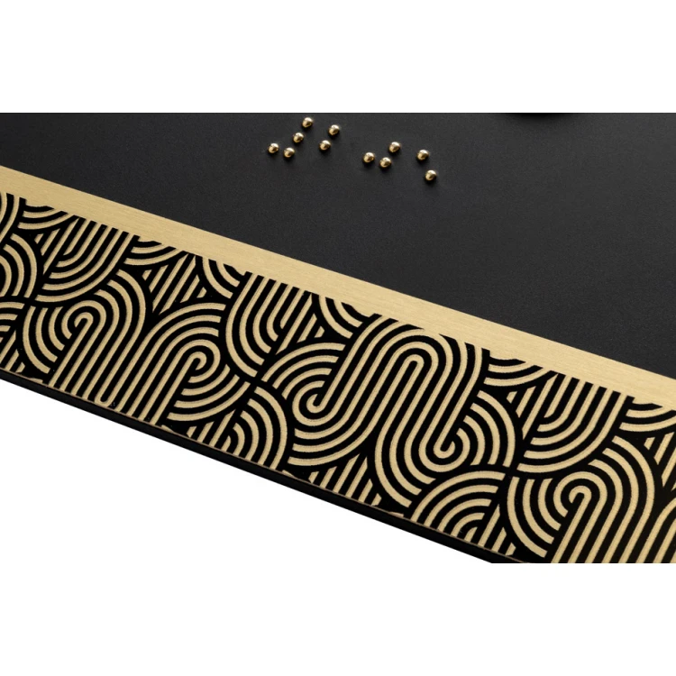 Plaque with Custom Numbering and Braille Lettering - Brass and Matte Black Acrylic - Size 150x100mm - TAB395