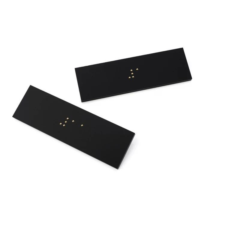 Braille Numbering Plaque of Your Choice - Matte Black Acrylic - Size 50x25mm - DARK - TAB399