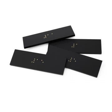 Braille Numbering Plaque of Your Choice - Matte Black Acrylic - Size 50x25mm - DARK - TAB399