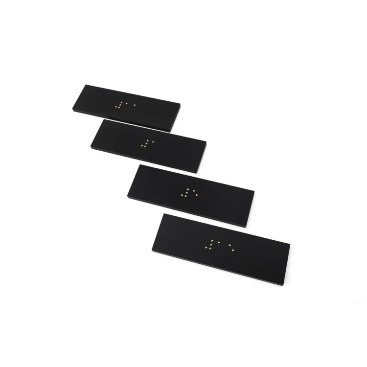 Braille Numbering Plaque of Your Choice - Matte Black Acrylic - Size 50x25mm - DARK - TAB399
