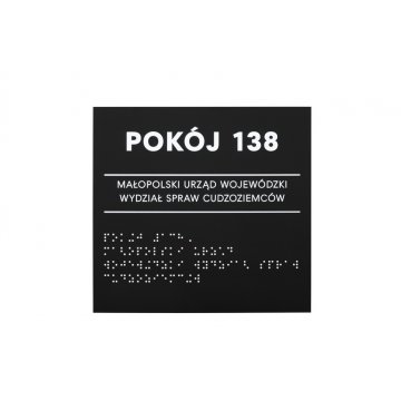 Braille Script Plaque - Matte Black Acrylic - Size 160x180mm - DARK - TAB389