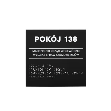 Braille Script Plaque - Matte Black Acrylic - Size 160x180mm - DARK - TAB389
