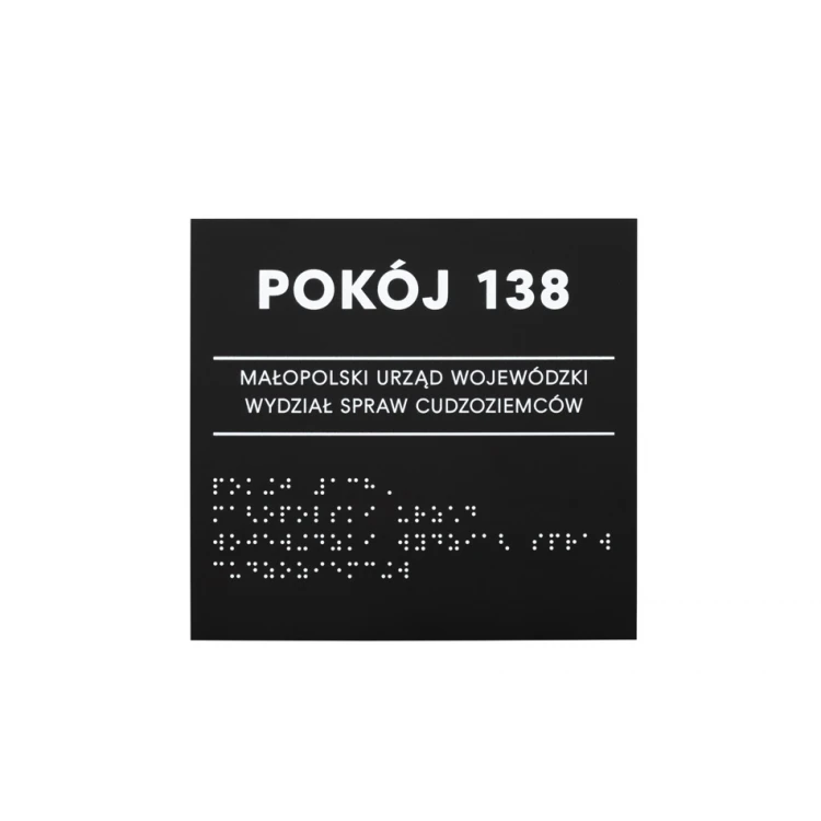 Braille Script Plaque - Matte Black Acrylic - Size 160x180mm - DARK - TAB389