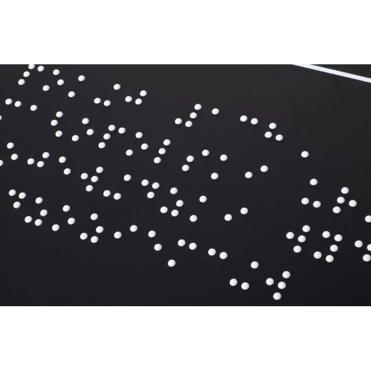 Braille Script Plaque - Matte Black Acrylic - Size 160x180mm - DARK - TAB389