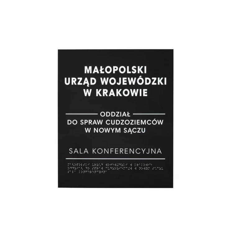 Braille Script Plaque - Matte Black Acrylic - Size 350x420mm - DARK - TAB390