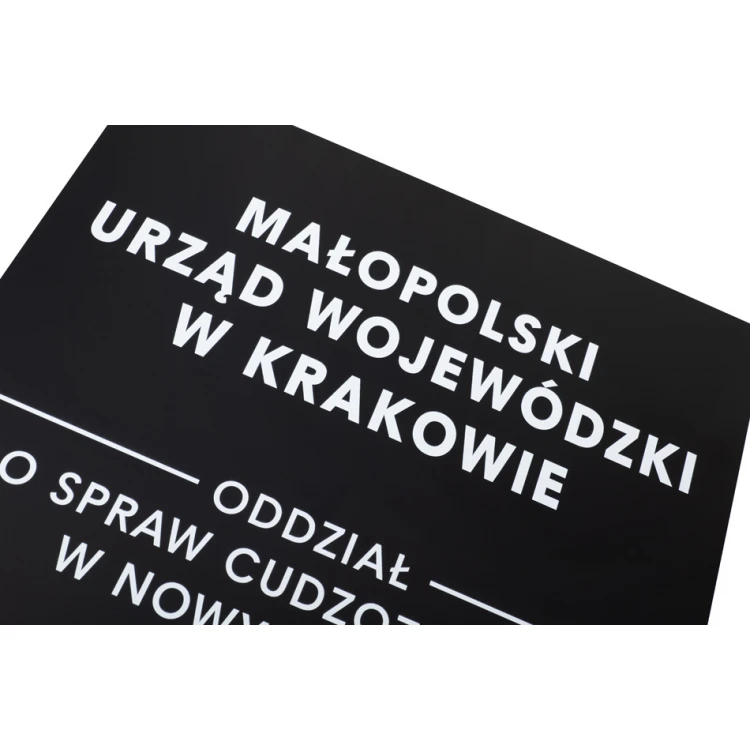 Braille Script Plaque - Matte Black Acrylic - Size 350x420mm - DARK - TAB390
