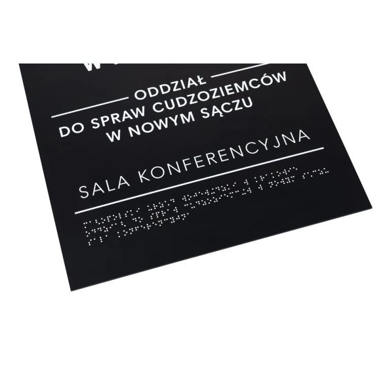 Braille Script Plaque - Matte Black Acrylic - Size 350x420mm - DARK - TAB390