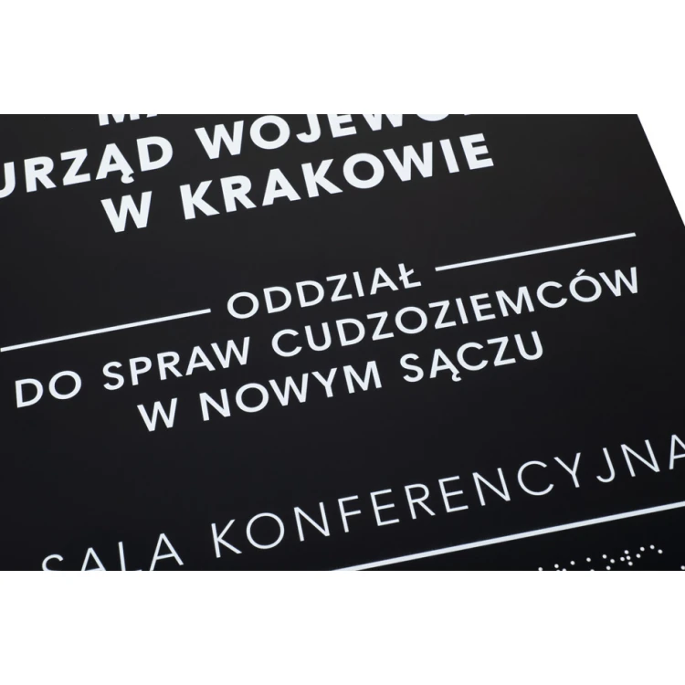 Braille Script Plaque - Matte Black Acrylic - Size 350x420mm - DARK - TAB390