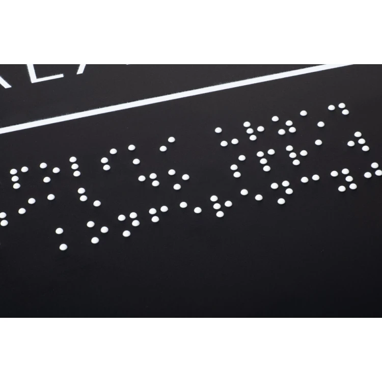 Braille Script Plaque - Matte Black Acrylic - Size 350x420mm - DARK - TAB390