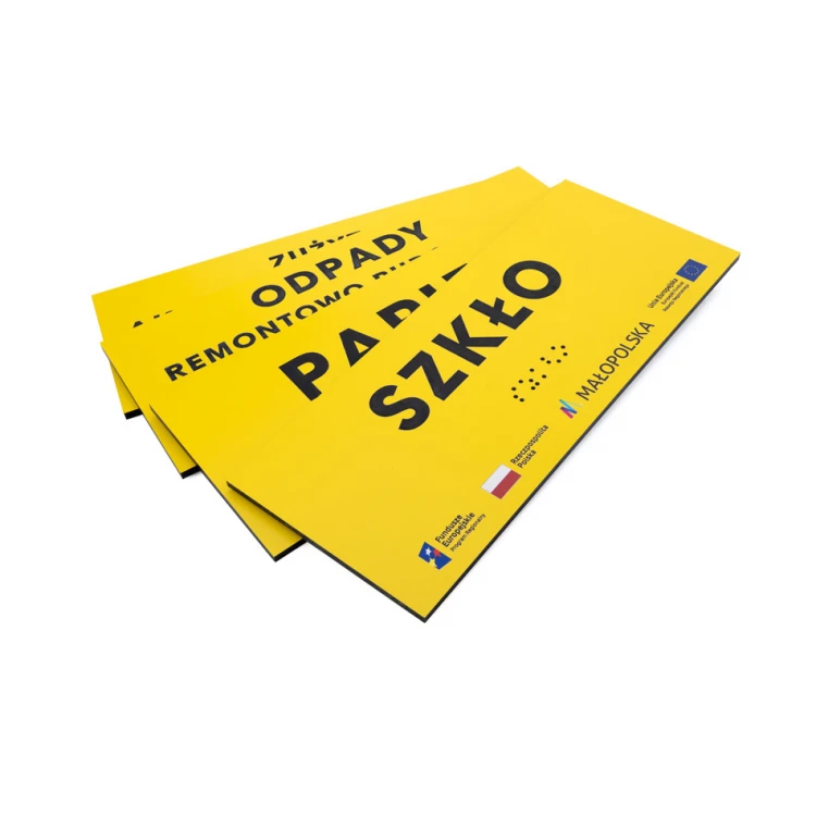 Braille Script Plaque - Yellow Engraving Laminate 3mm - Dimensions 200x80mm - TAB393