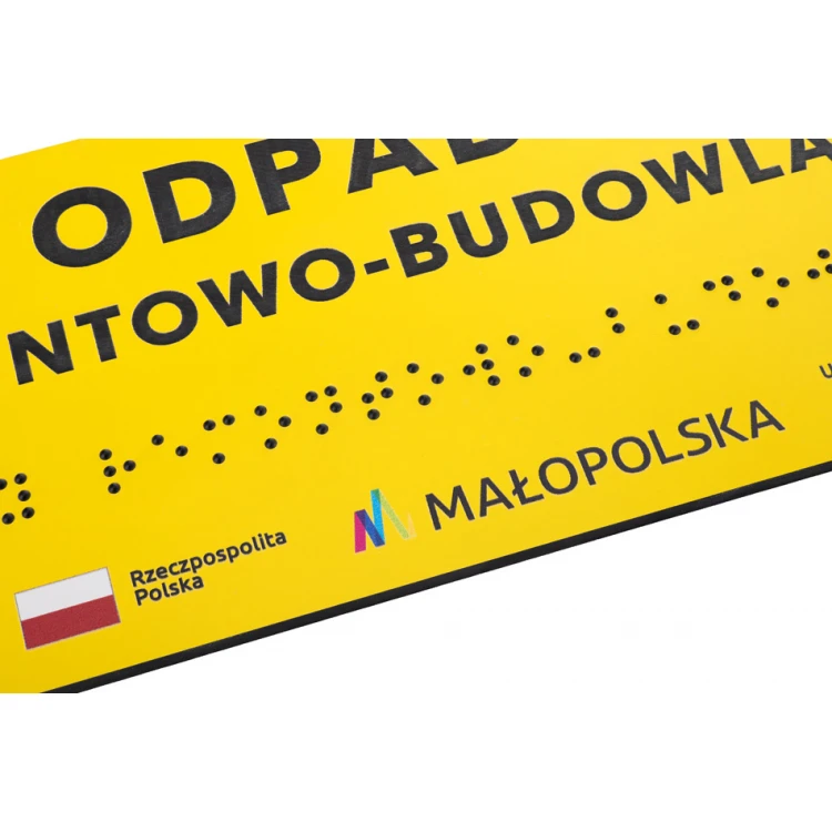 Braille Script Plaque - Yellow Engraving Laminate 3mm - Dimensions 200x80mm - TAB393