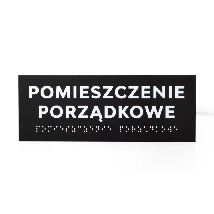Braille Script Plaque - Matte Black Acrylic - Size 200x75mm - DARK - TAB423