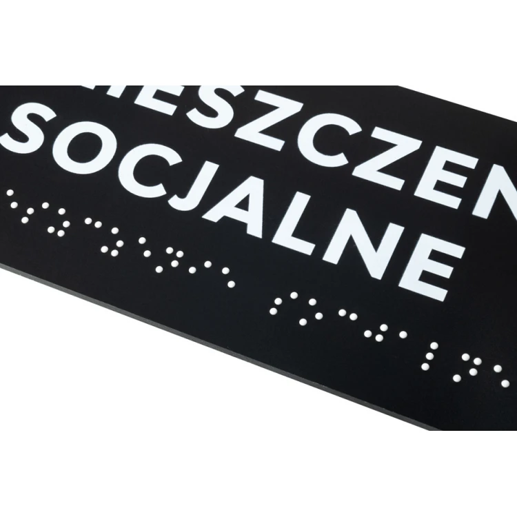 Braille Script Plaque - Matte Black Acrylic - Size 200x75mm - DARK - TAB423